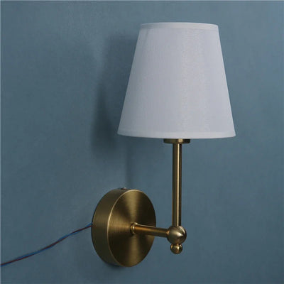 American Retro Wall Lamps – Black and Gold Linen Covered Wall Sconce