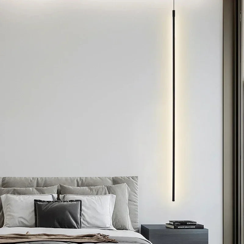 Modern Elongated LED Pendant Lamp with Adjustable Hanging Length