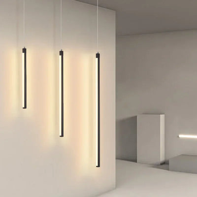 Modern Elongated LED Pendant Lamp with Adjustable Hanging Length