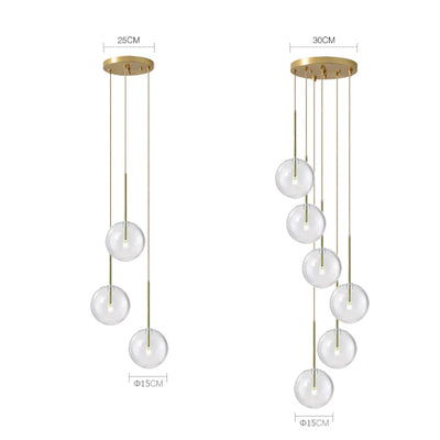 Modern Glass Ball Chandelier - Luxury Lighting Fixture for Living Room, Bedroom, and Restaurant Decor