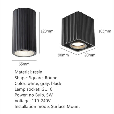 Minimalist Nordic LED Ceiling Downlight: Dimmable Resin Grid Lamp with GU10 Bulb Fitting