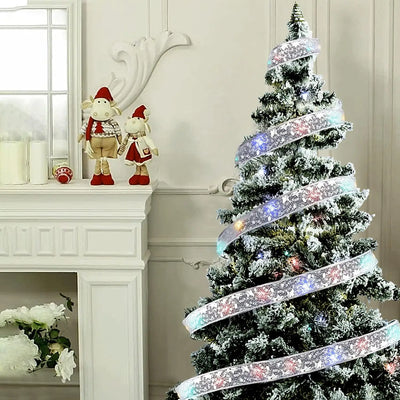 Christmas Ribbon Fairy Lights 3M/5M Battery Powered LED String Light for Tree Ornaments and Home Decoration