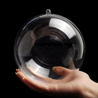 10pcs Clear Plastic Christmas Baubles Transparent Fillable Ornament Balls for Tree, Wedding, and Party Decorations