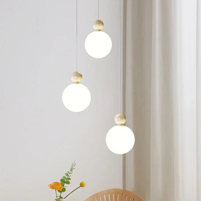 Modern LED Ceiling Pendant Lights - White Lunar Chandelier for Living Room, Dining Room, Bedroom