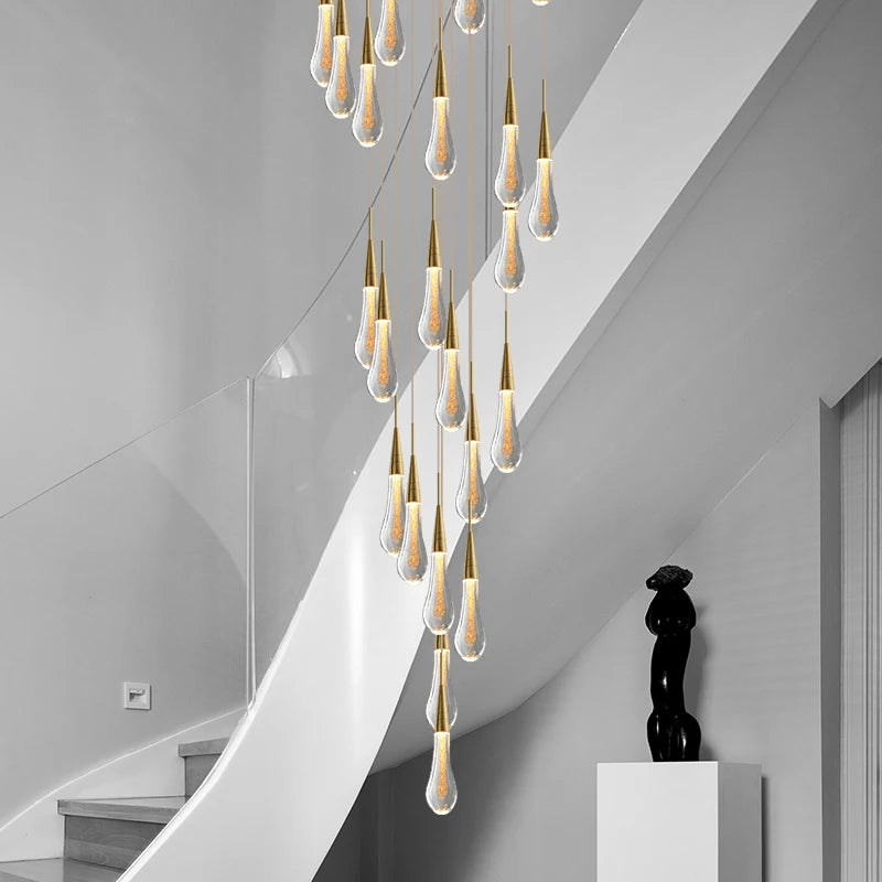 Crystal Tear Drop Ceiling Chandelier - Illuminate Your Space with Elegance