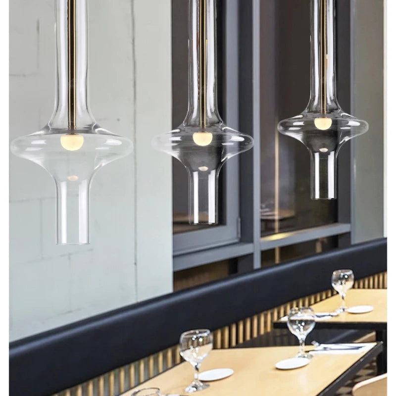 Modern Glass Pendant: Nordic Charm & Dimmable Light for Any Room