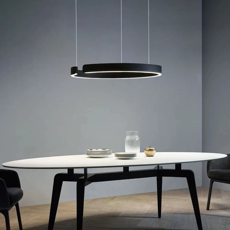 The Dimmable Nordic Ring: Modern Pendant Lamp for Dining & Living Rooms