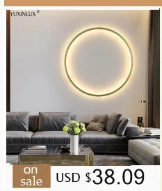 Simple Ring LED Wall Lamp – Modern Circle Lighting Fixture Stylish Decor for Living Room, Bedroom