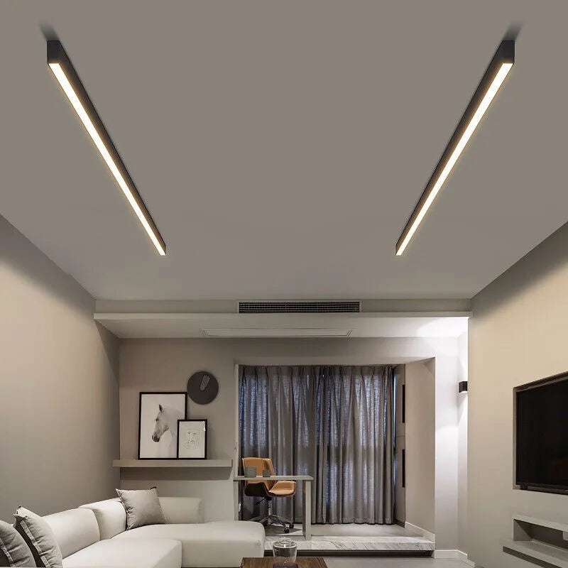 Modern Surface Mounted LED Linear Ceiling Lights: Simple Style for Walkways, Balconies, Bedrooms, Dining Rooms, Living Rooms