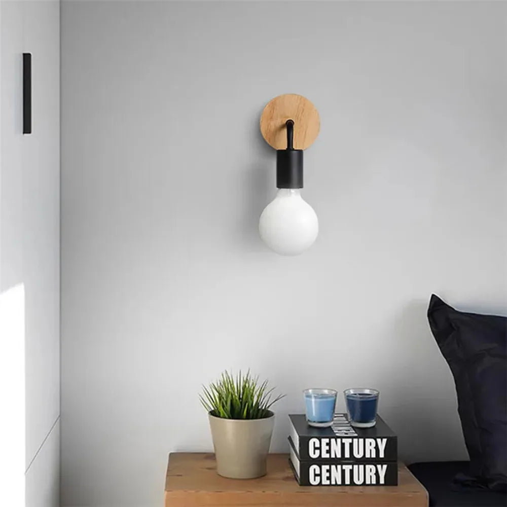 Modern Simplicity Meets Warm Lighting: Wood Wall Lamp Bedside Aisle Wall Lamp for Cozy Decor