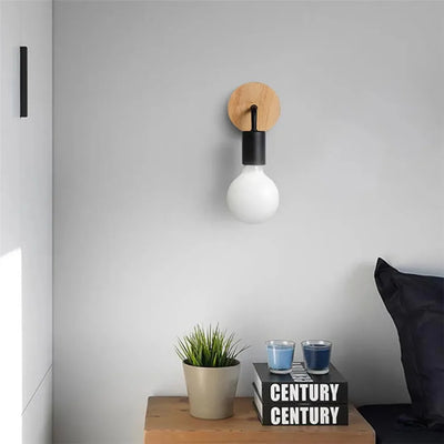 Modern Simplicity Meets Warm Lighting: Wood Wall Lamp Bedside Aisle Wall Lamp for Cozy Decor