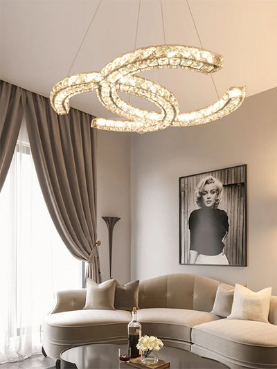 Modern Crystal Chandelier LED Pendant Light: Glamorous Illumination for Your Space