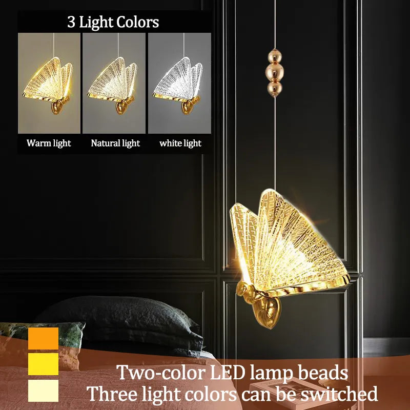 Butterfly LED Pendant Nordic Hanging Lamp Indoor Lights - Modern Lighting for Every Room