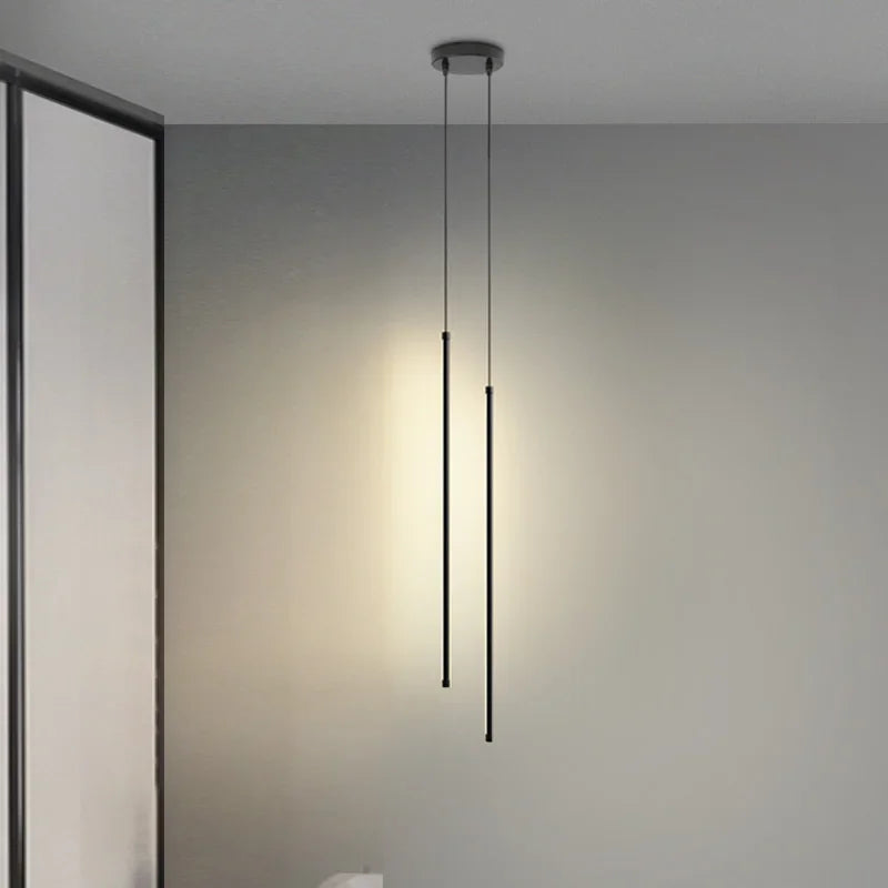 Modern LED Chandelier: Sleek Hanging Pendant Light Fixture for Dining Room and Bedroom