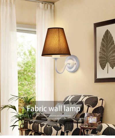 Modern LED Wall Lamp – Retro E27 Creative Fabric Wall Lamp