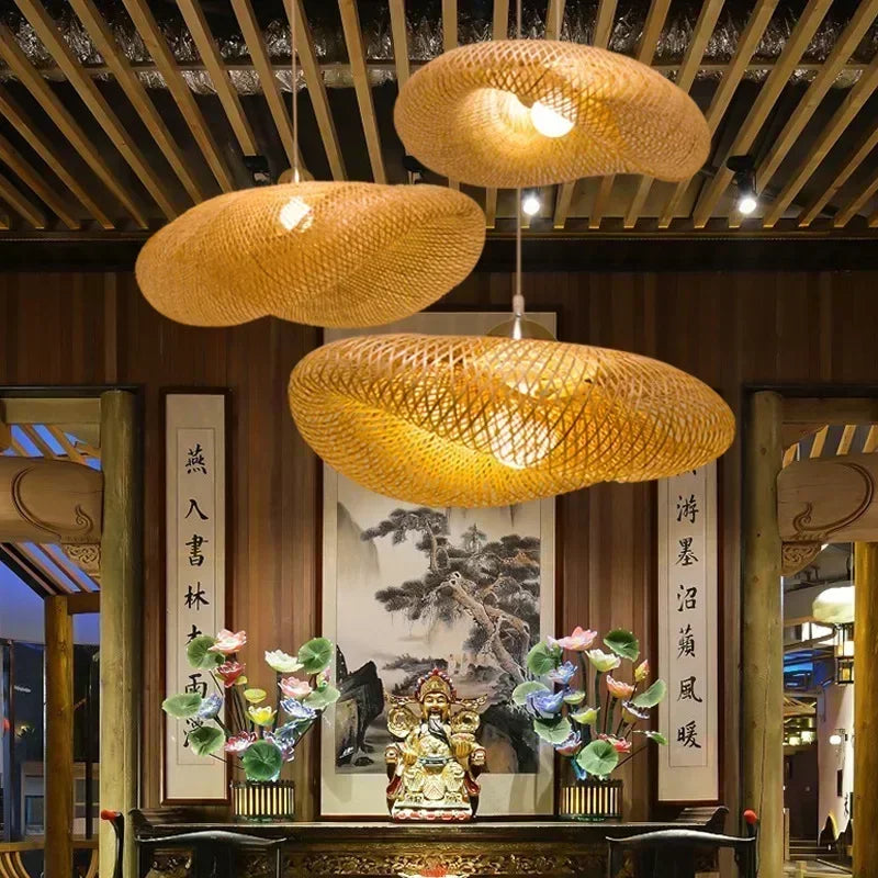 Handwoven Bamboo Chandelier: Natural Elegance for Home Revised on Wording and Style