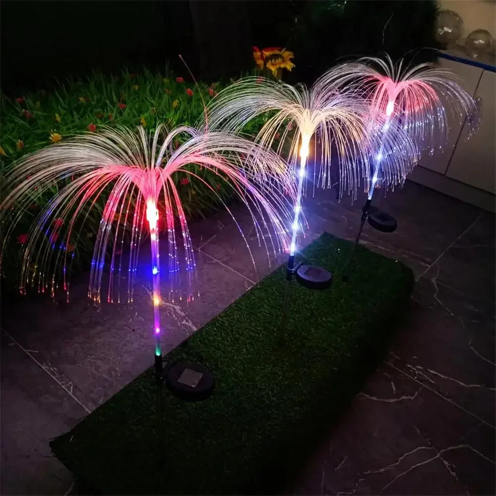 Solar Jellyfish Garden Light Outdoor Waterproof LED Lamp for Pathway Lawn Wedding and Christmas Décor