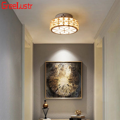 Modern LED Crystal Ceiling Chandelier Lights - Gold Lamp for Kitchen Lustre Decorative Lighting Hanging Ceiling Fixture Luminaires