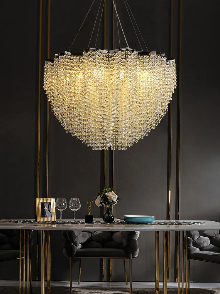 Suspended Ceiling Chandelier - Postmodern Crystal Chain Luxury Lighting Fixture