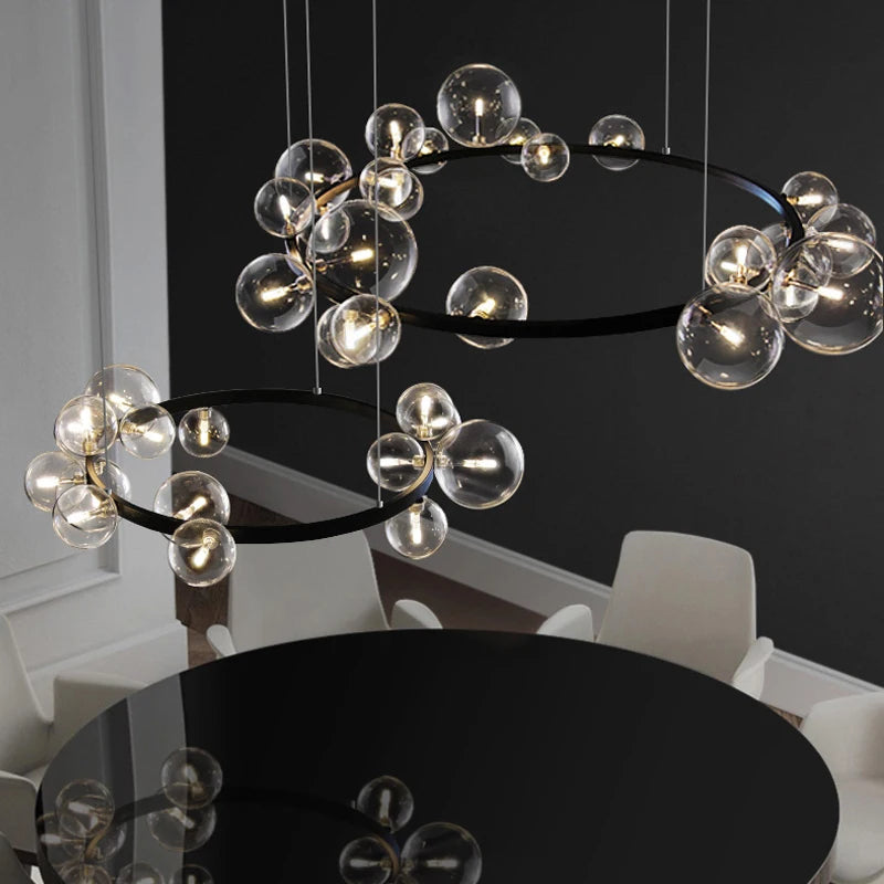 Designer Glass Ball Chandelier - Creative Lighting Fixture for Home Decoration