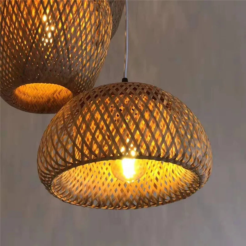 Handcrafted LED Rattan Chandelier - Bamboo Art for Home and Hospitality