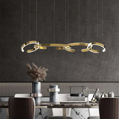 Modern C Ring LED Pendant Lamp: Dimmable Fixture Perfect for Dining and Living Rooms, Bedroom Chandelier