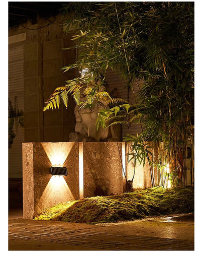 Solar Wall Lamp Outdoor - Warm Up and Down Light, Waterproof, Modern Design