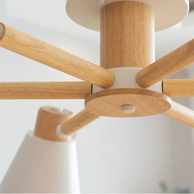 Nordic Wood Ceiling Lamp - Modern Chandelier for Living Room, Bedroom, Restaurant, and Hotel