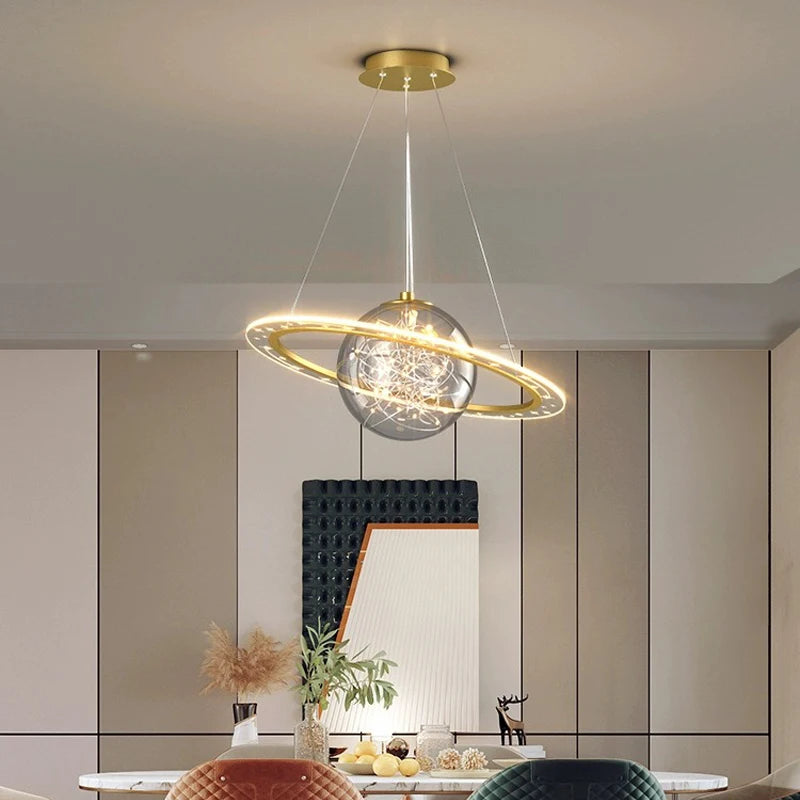 AiPaiTe Postmodern LED Chandelier - Round Dining Room and Bedroom Light Fixture