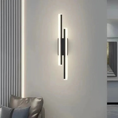 LED Bedroom Wall Lamp - Modern Copper Line Pipe Sconce with Acrylic Lampshade