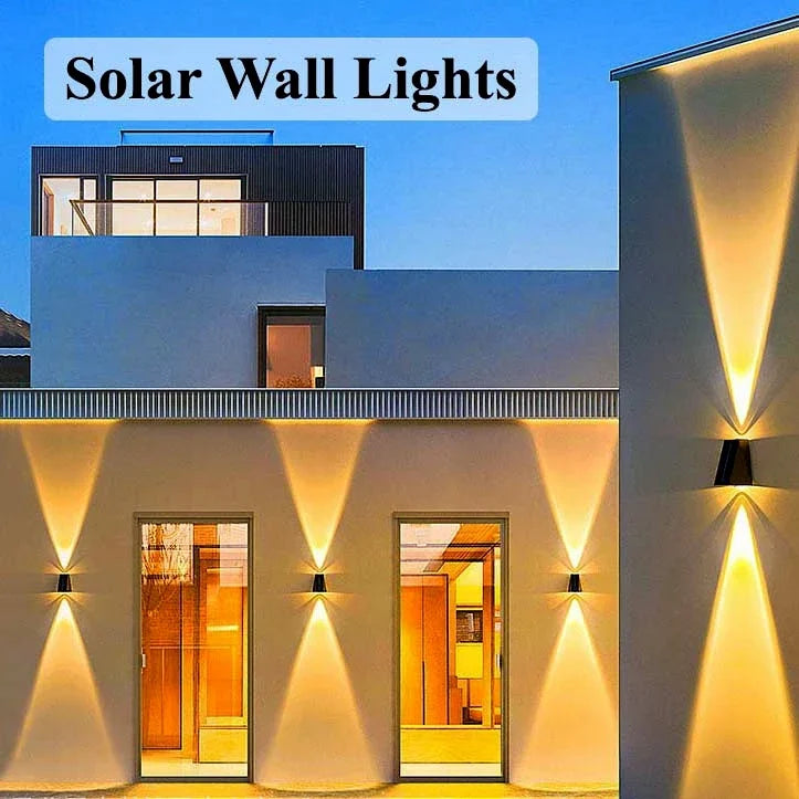 Solar Outdoor Wall Washer Sconce – LED Facade Lamp