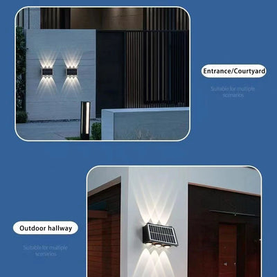 Solar Wall Lamp Outdoor - Warm Up and Down Light, Waterproof, Modern Design