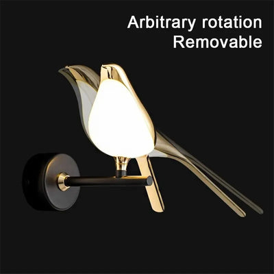 Nordic Golden Bird LED Wall Lights - Art Deco Style Sconces for Bedroom, Living Room Decoration