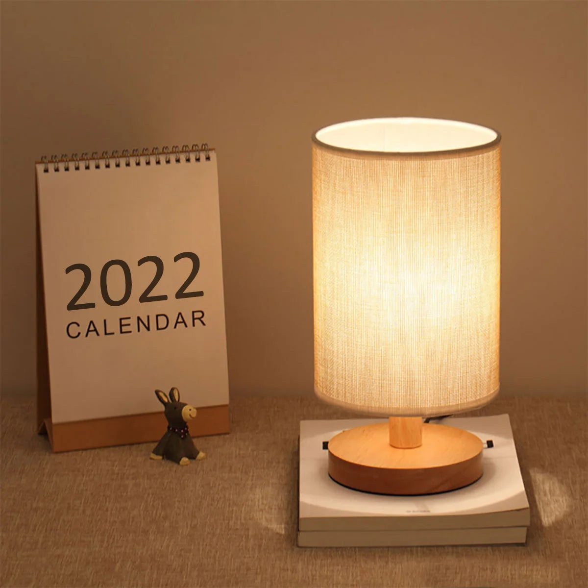 USB Bedside Lamp Night Lights Table Lamp For Bedroom Wooden Desk Lamp