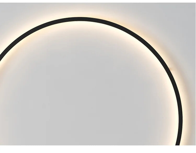 Simple Ring LED Wall Lamp – Modern Circle Lighting Fixture Stylish Decor for Living Room, Bedroom