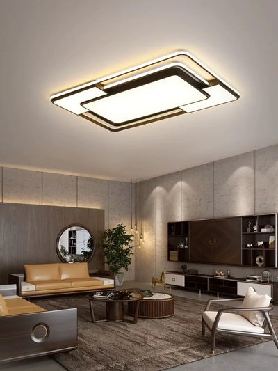 Modern Living Room and Bedroom Ceiling Lamp: Dimmable LED Lights for Square Room Decor