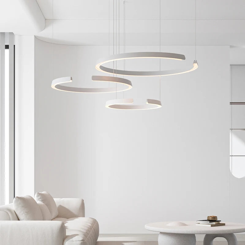 Modern Simple Circular Pendant Lamp - Stylish Lighting Fixture for Living and Dining Rooms