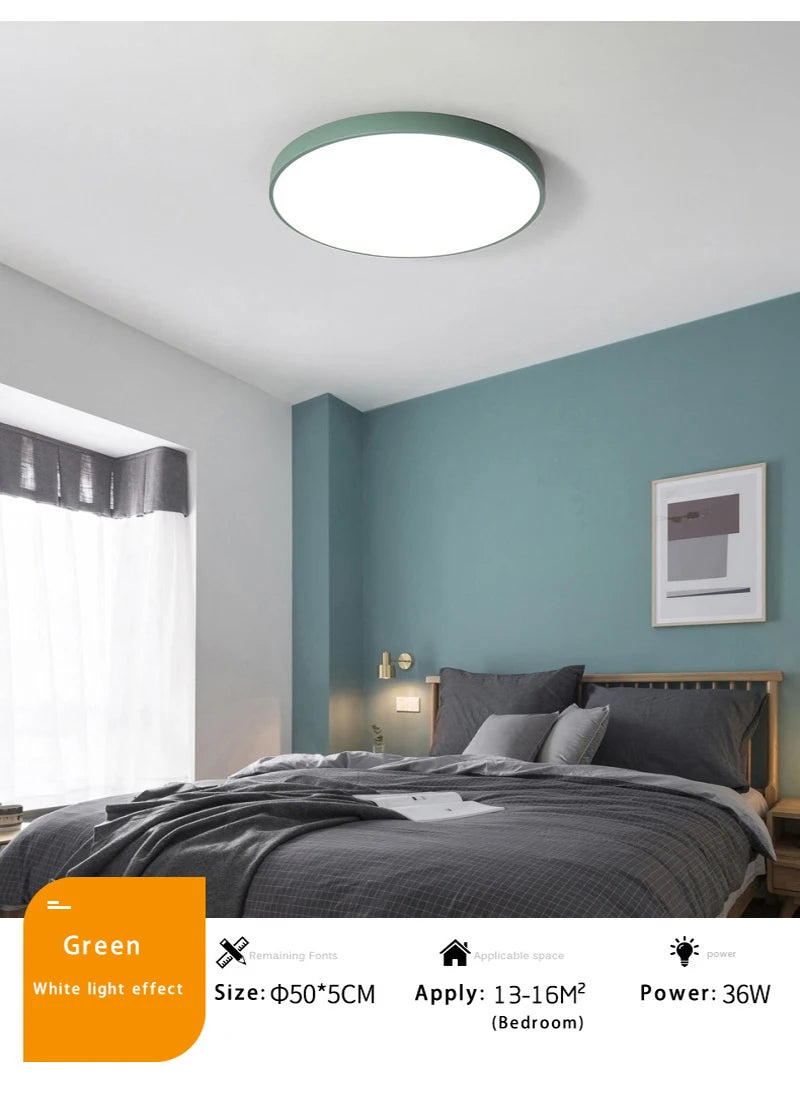 Modern LED Ceiling Lamp – 18W/24W/36W/54W Round Lighting Fixture for Living Room, Bedroom, and Kitchen