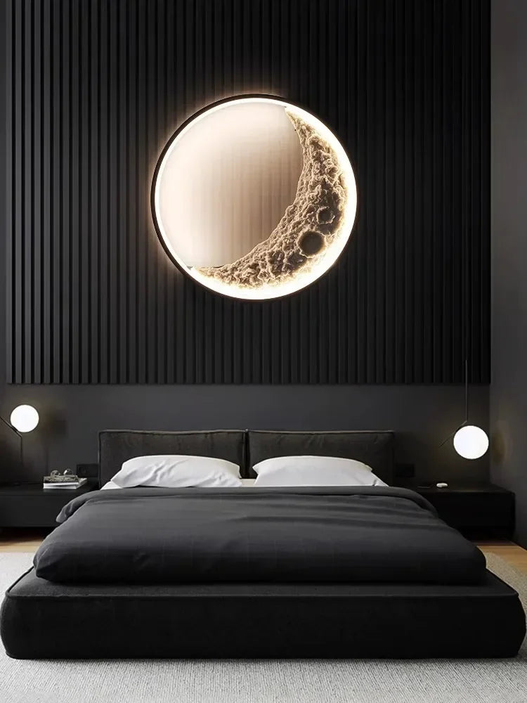 Modern Simple Moon LED Wall Lamps: Ideal for Indoor and Outdoor Lighting