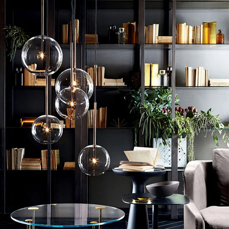 Modern Glass Ball Chandelier - Luxury Lighting Fixture for Living Room, Bedroom, and Restaurant Decor