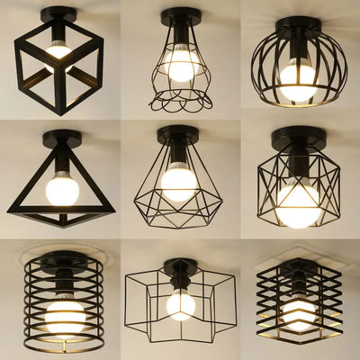 Retro Ceiling Pendant Light: Vintage Iron Loft Lamp for Indoor Bedroom, Home Corridor, Aisle