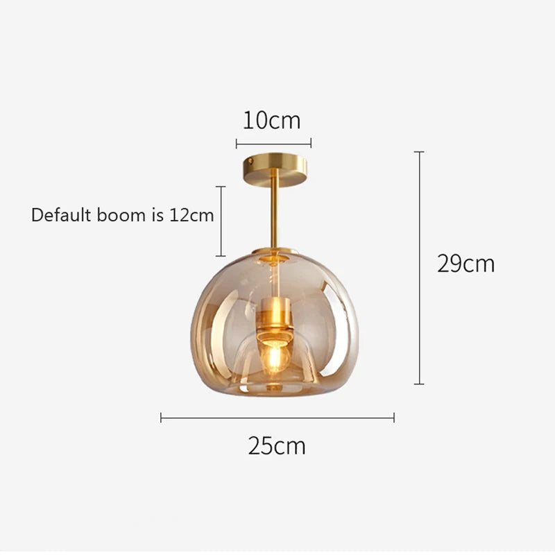 Modern Ceiling Lighting Minimalist Nordic texture LED Glass Ceiling Lamp Creative Living Room Lights