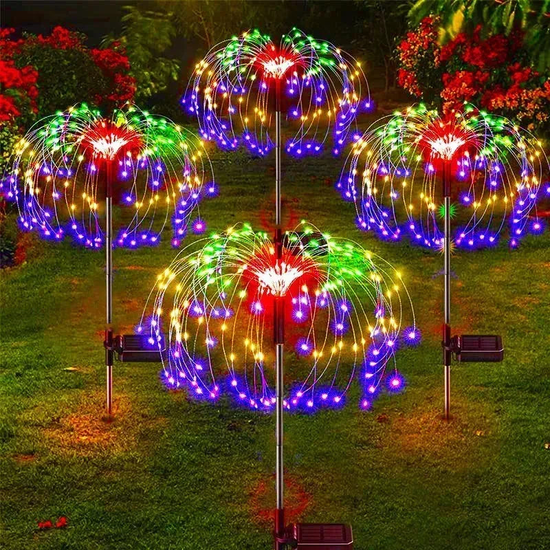 Solar Dandelion Lights Outdoor 2-Pack - Waterproof Garden Decor With Dancing Effect Auto On/Off