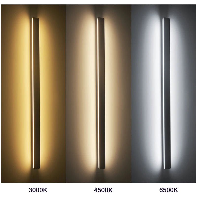 Modern Long Strip LED Wall Lamp – Outdoor Waterproof Lighting Solution