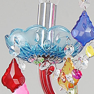European Style Colorful Chandelier for Children's Room - Princess Bedroom Crystal Droplight