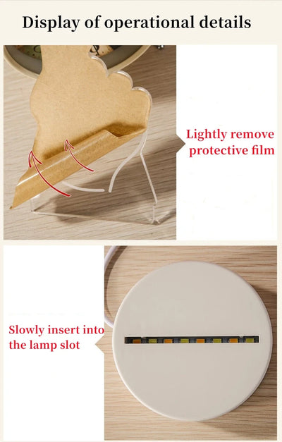 3D Creative Bear Night Lamp Acrylic USB LED Light | Animal Bedroom Decor Lamp for Christmas, Birthday & Wedding Gifts