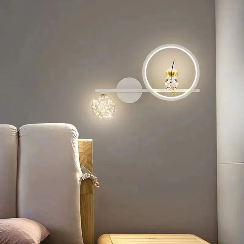 Star Astronaut Projector Wall Light for Children's Living Room Wall Lamp