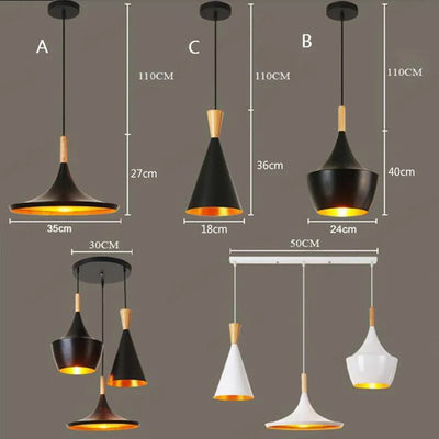 Nordic Wooden ABC Pendant Lights: Modern Dining Room Lighting with Musical Instrument Design