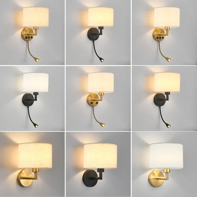 Modern Bedside Wall Lamp with Rotation Spotlight: Stylish Reading Light for Bedroom and Living Room