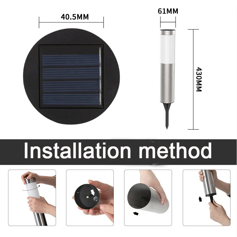 Waterproof Solar Garden Pathway Lights - LED Landscape Lamp for Yard, Patio, and Driveway